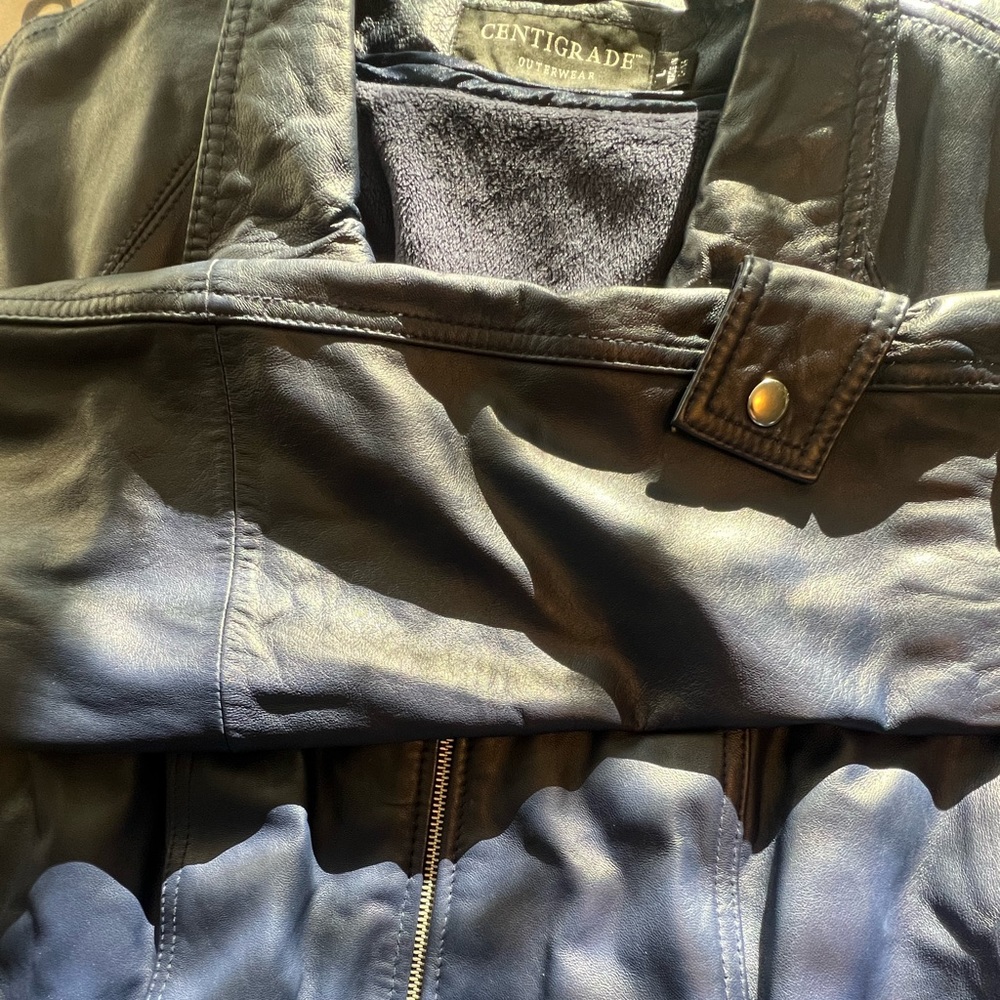 Centigrade Leather Coat Royal Blue